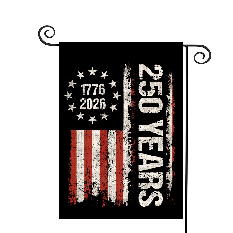 WENWELL 250 Years Anniversary Garden Flag,Blessings 250th Freedom Patriotic Banner Double, Sided with Stars and Stripes Design,1776-2026 Commemorative, 12x18 Inch - Image 1