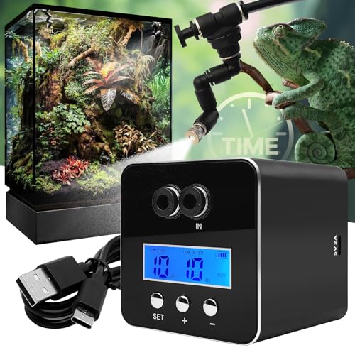 MYGIIKAKA Reptile Smart Mister, Reptile Humidifiers Misting System Automatic with Timer, Terrariums Humidifier with 360°Adjustable Misting Nozzles, Spray Kit for Rainforest Plants Amphibian - Image 1