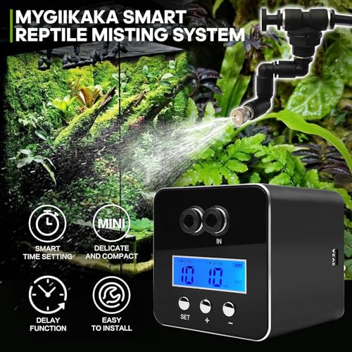 MYGIIKAKA Reptile Smart Mister, Reptile Humidifiers Misting System Automatic with Timer, Terrariums Humidifier with 360°Adjustable Misting Nozzles, Spray Kit for Rainforest Plants Amphibian - Image 2
