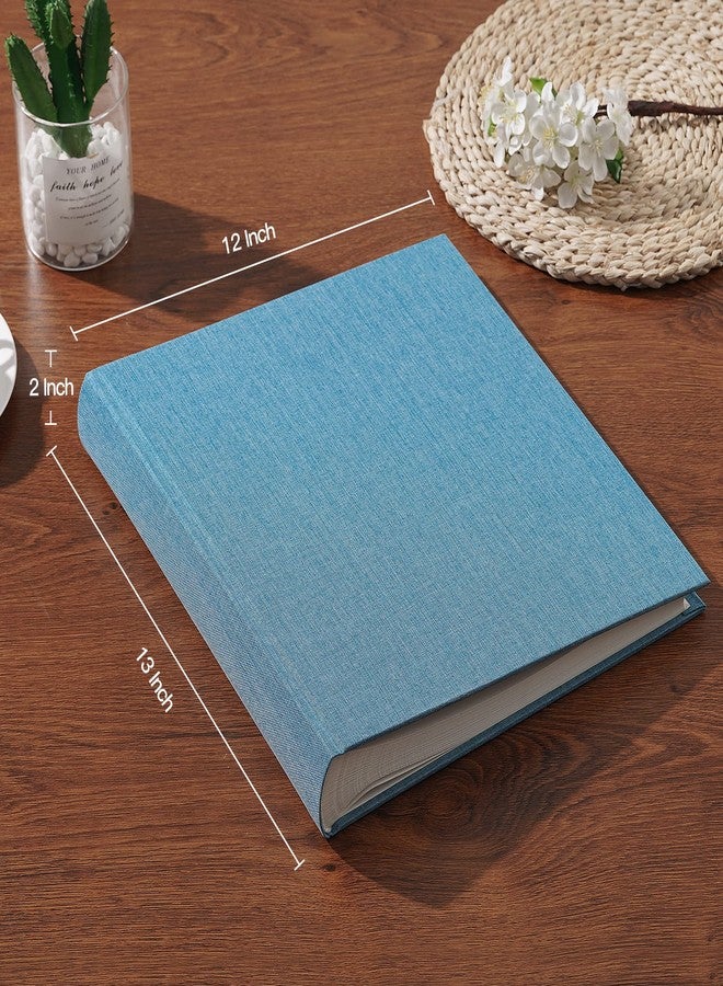 Pssoss Large DIY Scrapbook Photo Album 100 pages with Writing Space for 3x5 4x6 5x7 6x8 8x10 Pictures for Baby Wedding Family Children Anniversary Photo Album (Blue) - Image 5