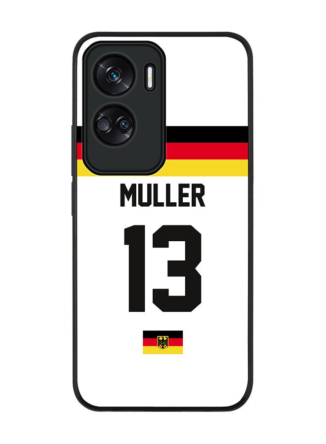 Stylizedd Rugged Black edge case for Honor 90 Lite  5G  Honor X50i 5G, Slim fit Soft Case Flexible Rubber Edges Anti Drop TPU Gel Thin Cover -  Football Team - Germany, Player Name - Muller - Image 1