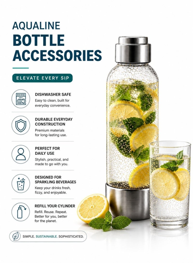 AQUALINE AQUA ONE Premium Soda Maker | Sparkling Water Maker | Stainless Steel Body | Ultimate Kit | 3× CO₂ Cylinders | Matte Black - Image 4