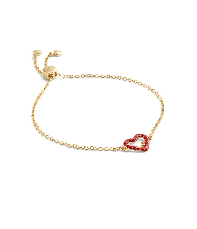 كوتش Signature Pavé Heart Slider Bracelet