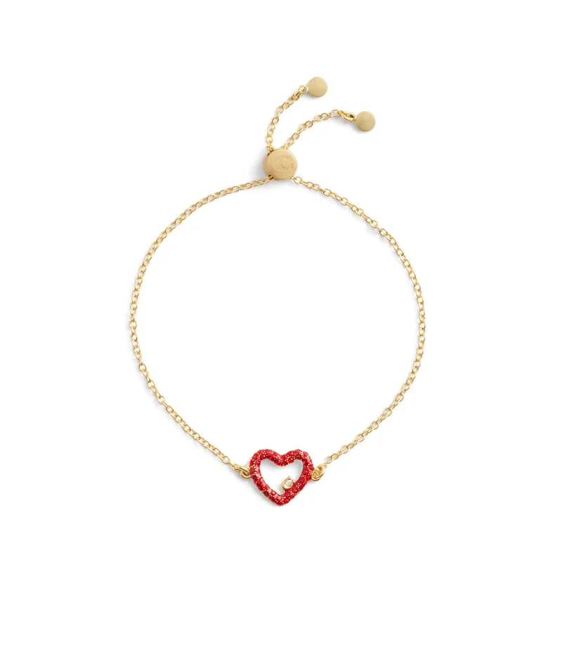كوتش Signature Pavé Heart Slider Bracelet