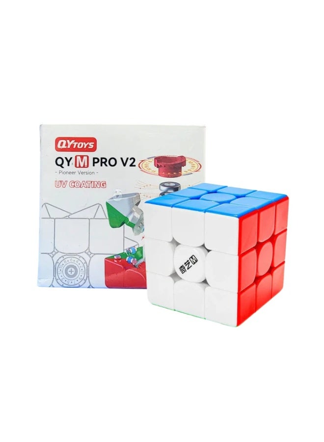 كي يي مكعب السرعة المغناطيسي QiYi (QY) M Pro V2 3x3 - الإصدار الرائد مع طلاء مقاوم للأشعة فوق البنفسجية (QYToys) - Image 1