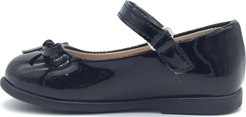 Nubebe -334 Classic Patent Leather Children's Shoes with Tiny Bow  - Image 3