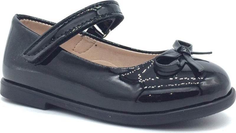 Nubebe -334 Classic Patent Leather Children's Shoes with Tiny Bow  - Image 2