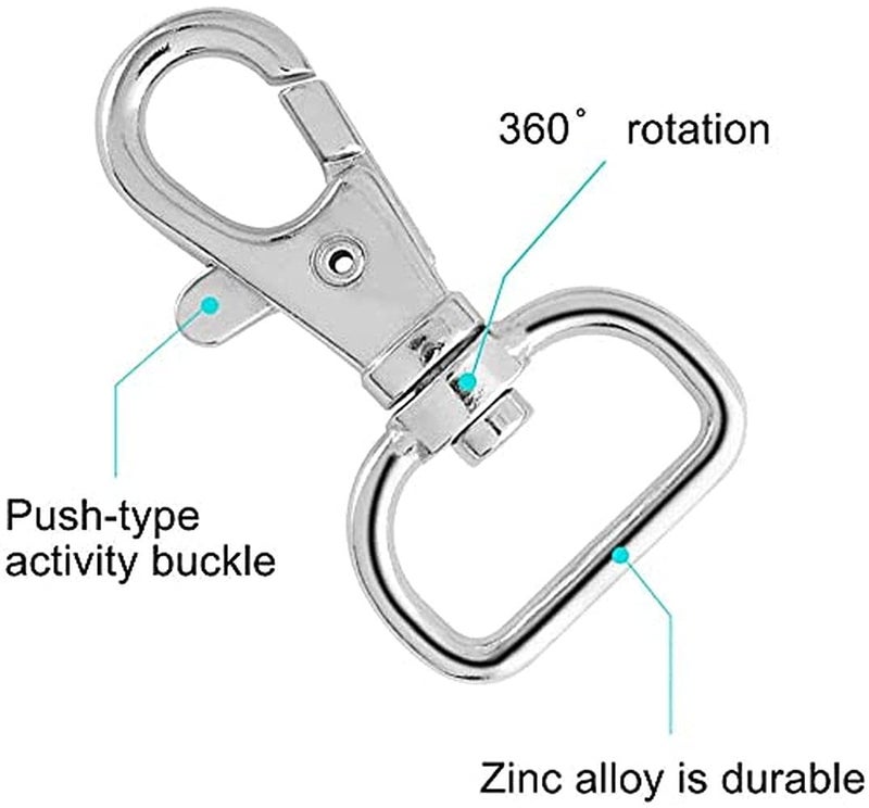 DIY Crafts DIY DIYC13451 Crafts Metal Keychain Bulk Swivel Snap Hooks D Ring and Slide Buckle Triglide for Handbag Dno 2 3 Sets Metallic Silver - Image 4