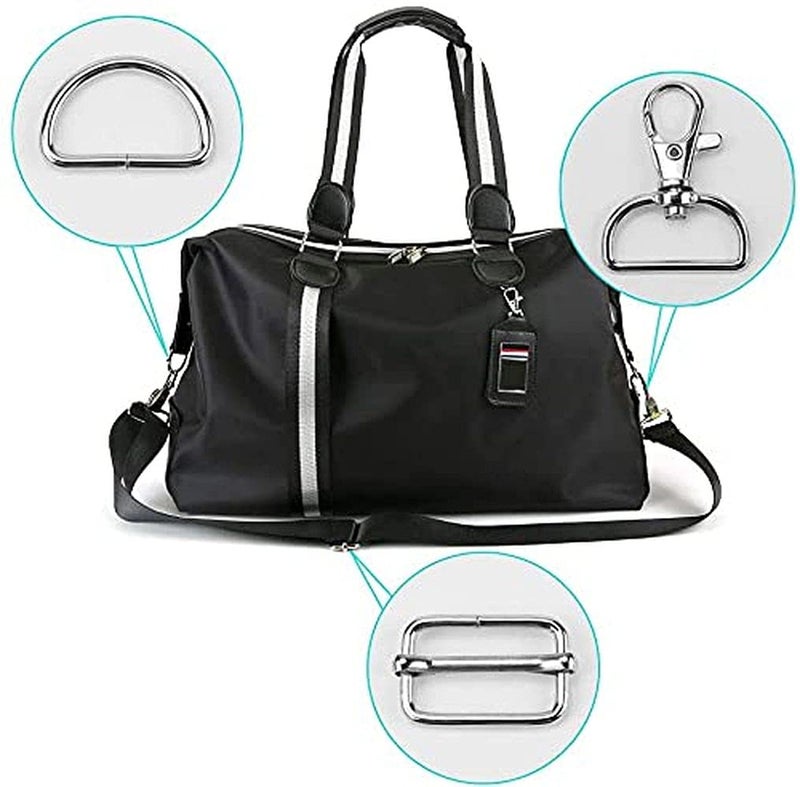 DIY Crafts DIY DIYC13451 Crafts Metal Keychain Bulk Swivel Snap Hooks D Ring and Slide Buckle Triglide for Handbag Dno 2 3 Sets Metallic Silver - Image 5