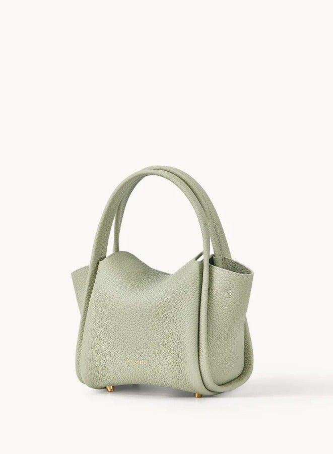 Songmont Yuanbao bag mini vegetable basket designer hand-held crossbody mini small mobile phone bag-Bluestone Green  - Image 1