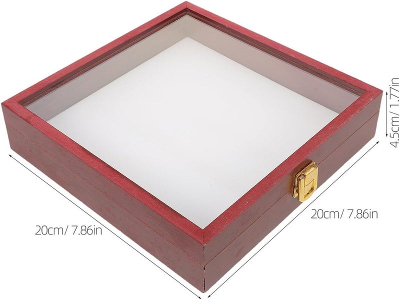 PRETYZOOM Specimen Display Shadow Box 20x20x4.5cm with Acrylic Lid and Cushion, Wood Storage Case for Butterfly and Bug Collection, Suitable for Home Décor and Educational Display - Image 2