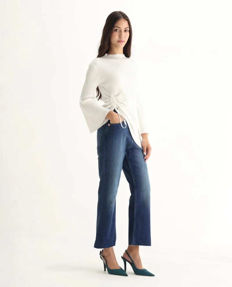 Rareism Women's Crop Flared Jeans