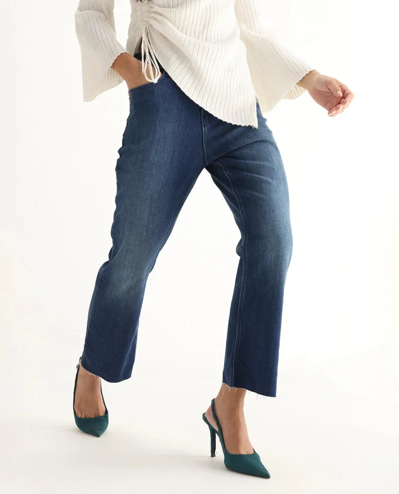 ريريزم Women's Crop Flared Jeans