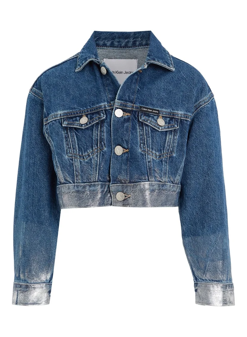 Calvin Klein Jeans Kids Degrade Foil Denim Jacket for Women Best