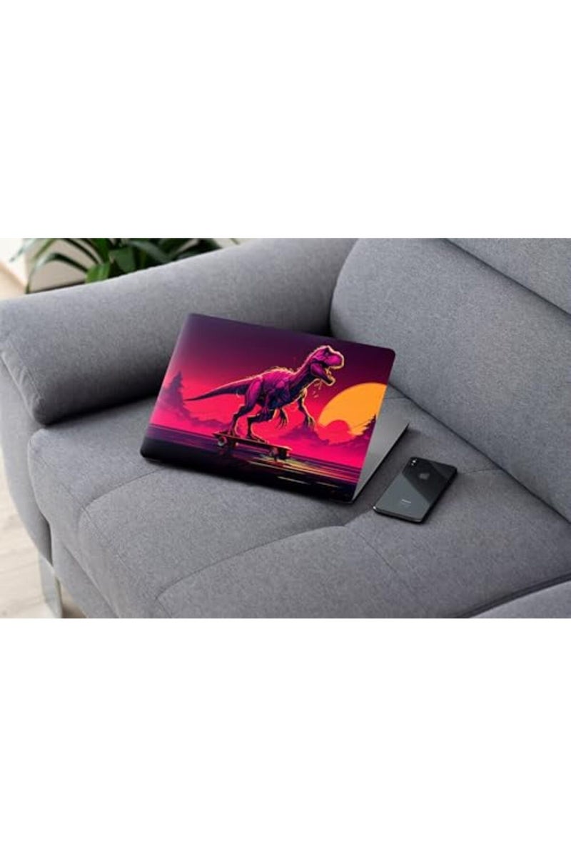 Dinosaur Skateboard Digital Art Laptop Skin Sticker Decal - Image 3