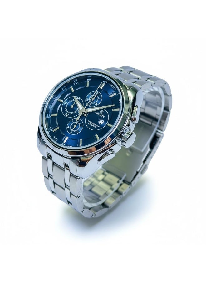 SHADOW Velocity SD2505M Men’s Chronograph Watch Stainless Steel Silver Strap Black Dial Quartz Analog Water Resistant - Image 3