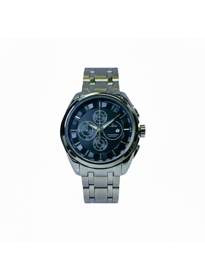 SHADOW Velocity SD2505M Men’s Chronograph Watch Stainless Steel Silver Strap Black Dial Quartz Analog Water Resistant - Image 2