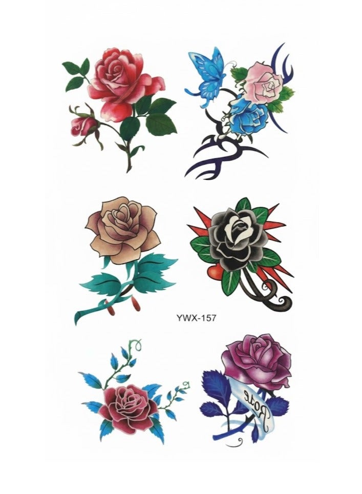 temporary tattoo Colorfuls rose with beautiful design - Image 1
