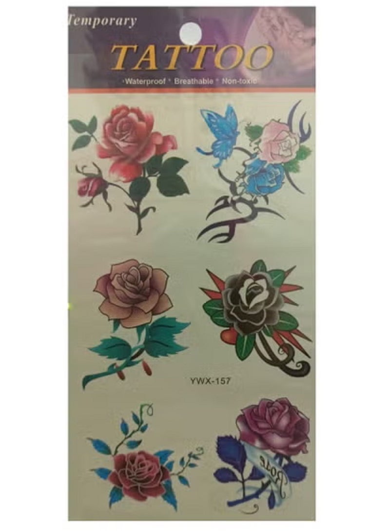 temporary tattoo Colorfuls rose with beautiful design - Image 2