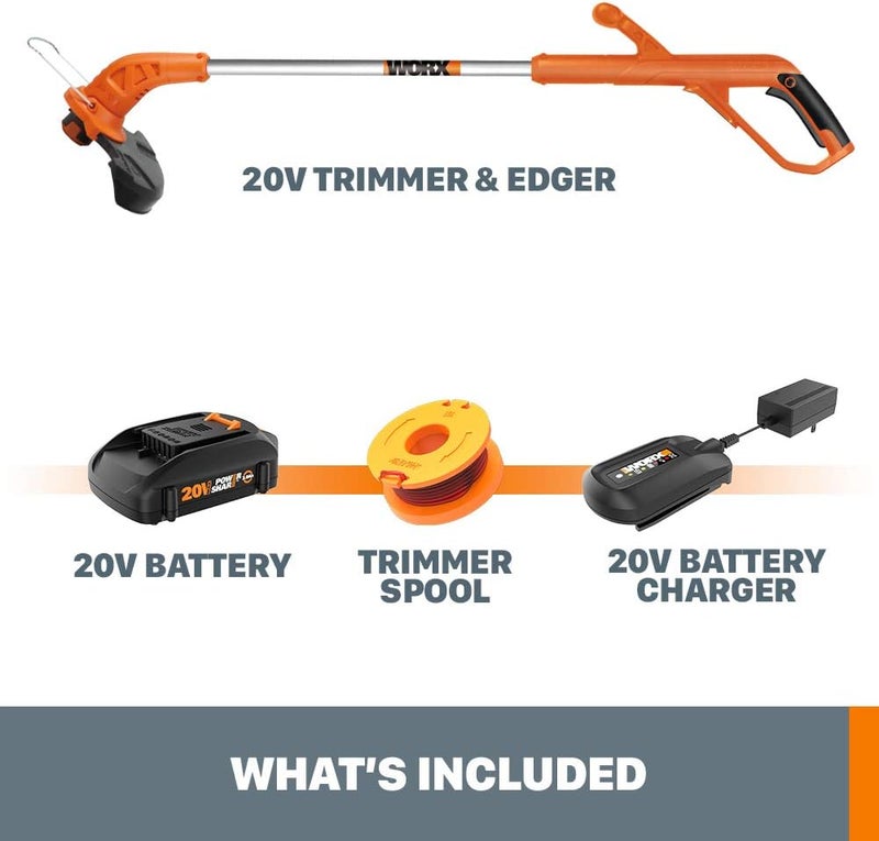 WORX String Trimmer Cordless & Edger 20V 10" Weed Trimmer PowerShare (Battery & Charger Included) WG154 - Image 5