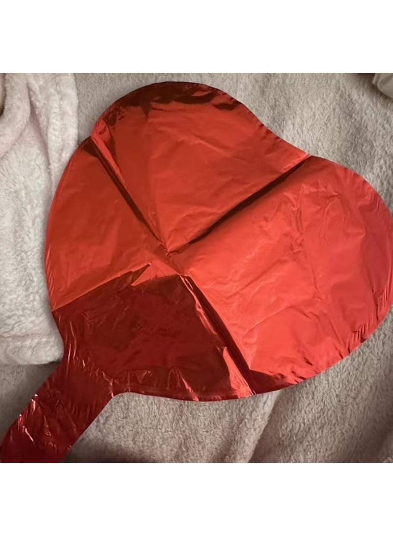 KRONFOL 15 Red Heart-Shaped Foil Balloons,  Shiny Metallic Finish, Durable, Easy to Hold for Valentine's Day, Weddings, Birthdays, Proposals - Image 4