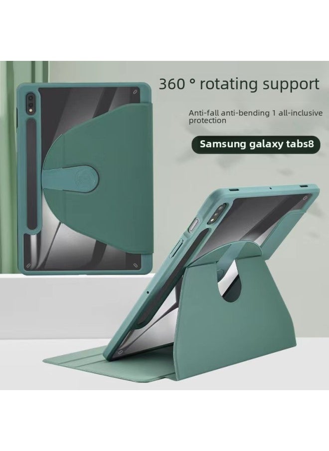 Generic - Suitable For Tab Samsung S7s8 Acrylic Protective Cover S9 Bracket Hibernation Flat Transparent Folding Flip Cover-Color:White Ice Blue-Applicable Model:TAB S9 11 2023 - Image 1