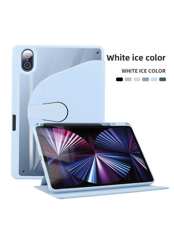 Generic - Suitable For Tab Samsung S7s8 Acrylic Protective Cover S9 Bracket Hibernation Flat Transparent Folding Flip Cover-Color:White Ice Blue-Applicable Model:TAB S9 11 2023 - Image 1