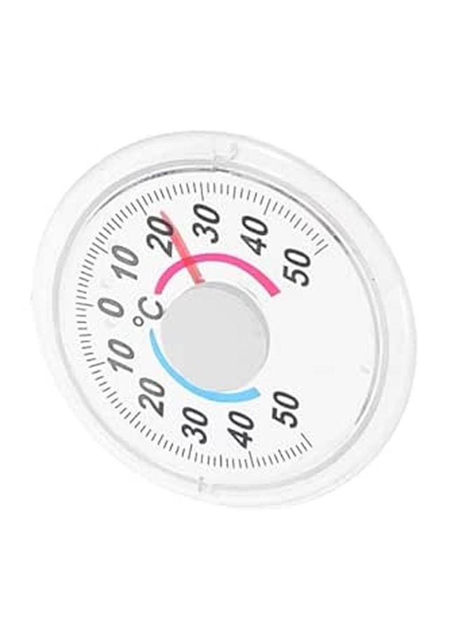 Round Dial Plastic Analog Thermometer for Indoor Outdoor Window Wall Mount Weather Gauge - Image 1