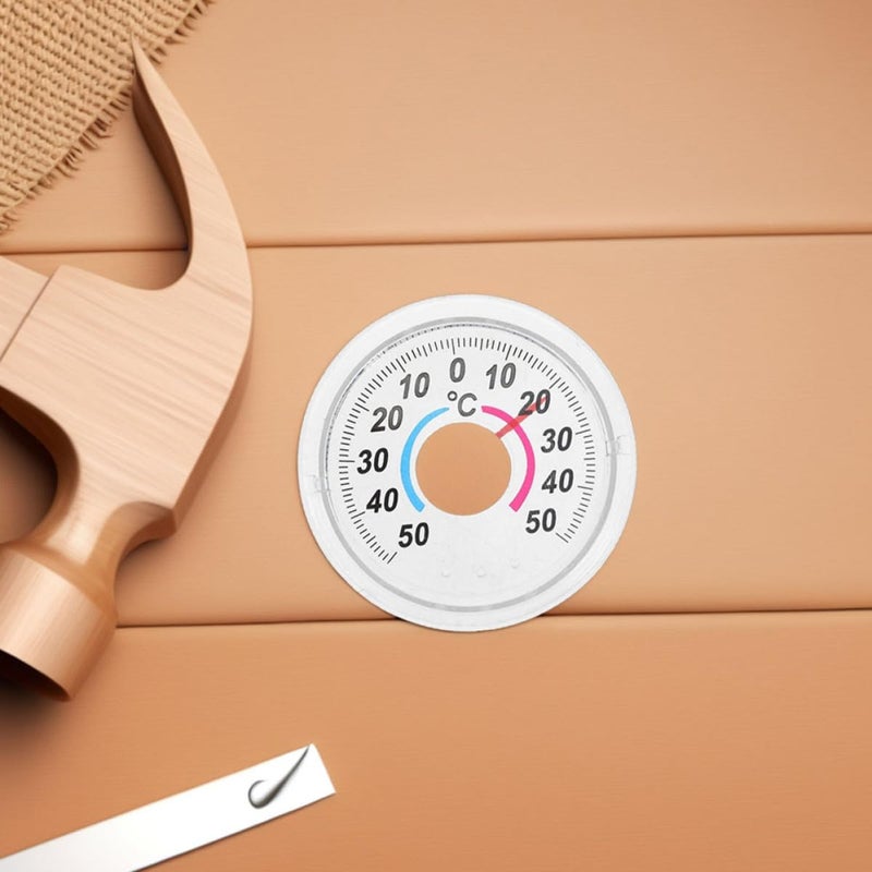 Round Dial Plastic Analog Thermometer for Indoor Outdoor Window Wall Mount Weather Gauge - Image 5