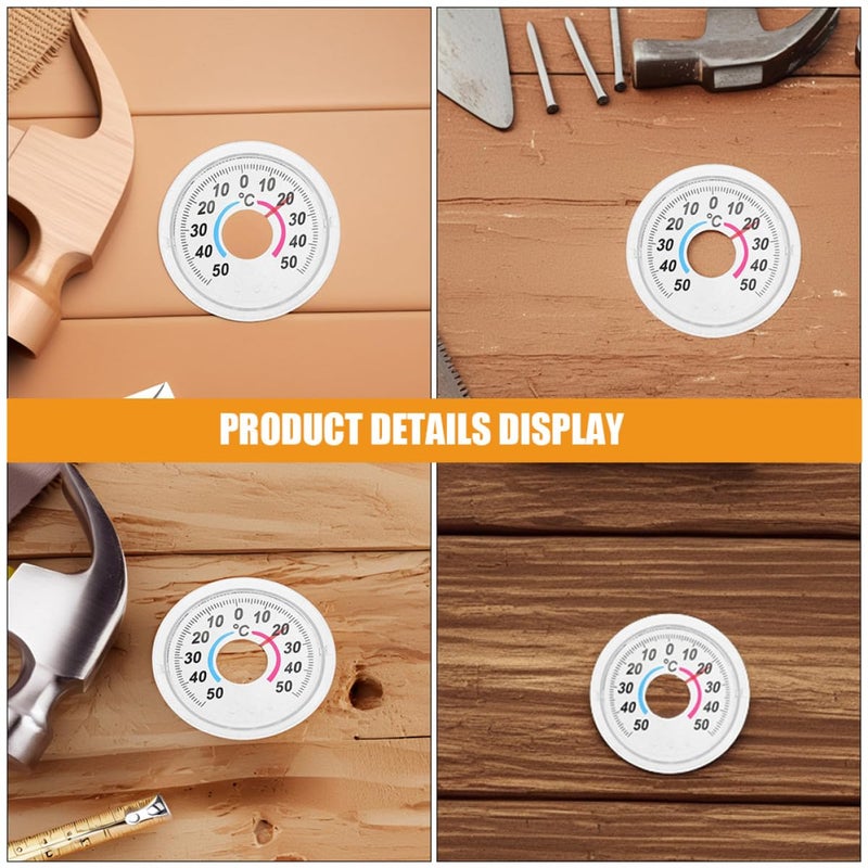 Round Dial Plastic Analog Thermometer for Indoor Outdoor Window Wall Mount Weather Gauge - Image 4