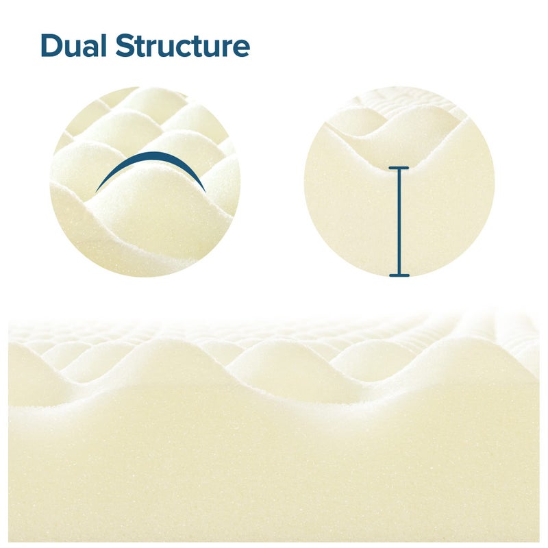 ZINUS 2 Inch Copper Cooling Memory Foam Mattress Topper With Airflow Design, Full, White - Image 5