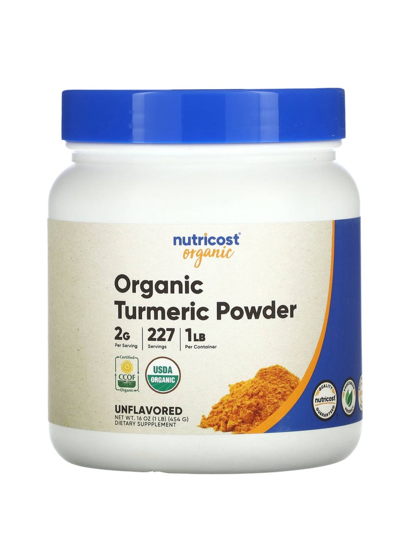 Nutricost Organic Turmeric Powder, Unflavored, 16 oz (454 g)