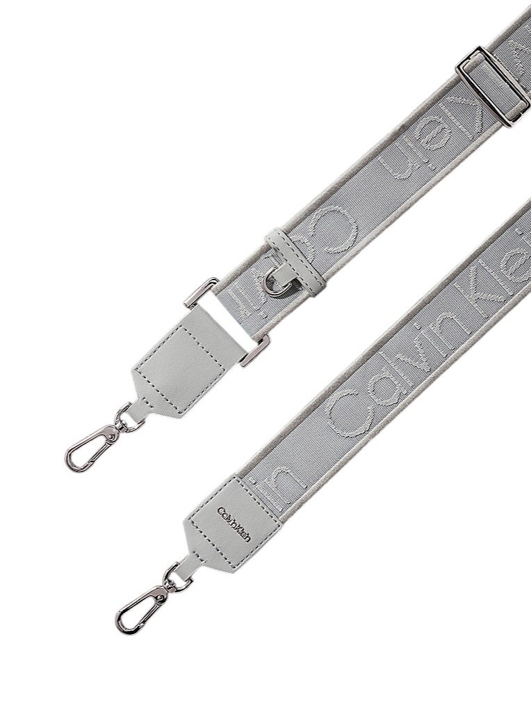 CALVIN KLEIN Women's Logo Jacquard Shoulder Strap Bag - Polyester, Gray  - Image 2