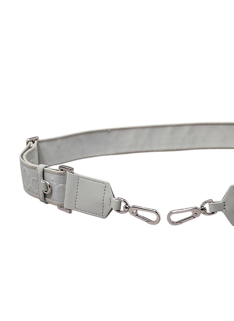 CALVIN KLEIN Women's Logo Jacquard Shoulder Strap Bag - Polyester, Gray  - Image 3