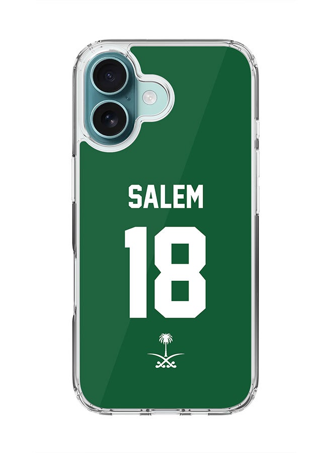 Stylizedd For iPhone 16 Case [Compatible with MagSafe] Slim Magnetic cover Clear Phone Case - Football Team - Saudi Arabia, Salem - Image 1