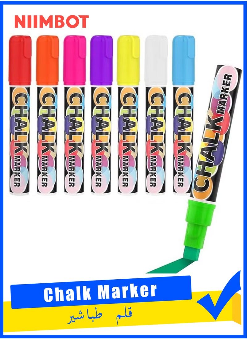 Generic 8 Pcs Liquid Erasable Chalk Markers Set, 8 Colors Highlighter Marker Pens for Flashing LED Lighted Board Blackboard Whiteboard Chalkboard Menu Message Board Glass Window  - Image 1