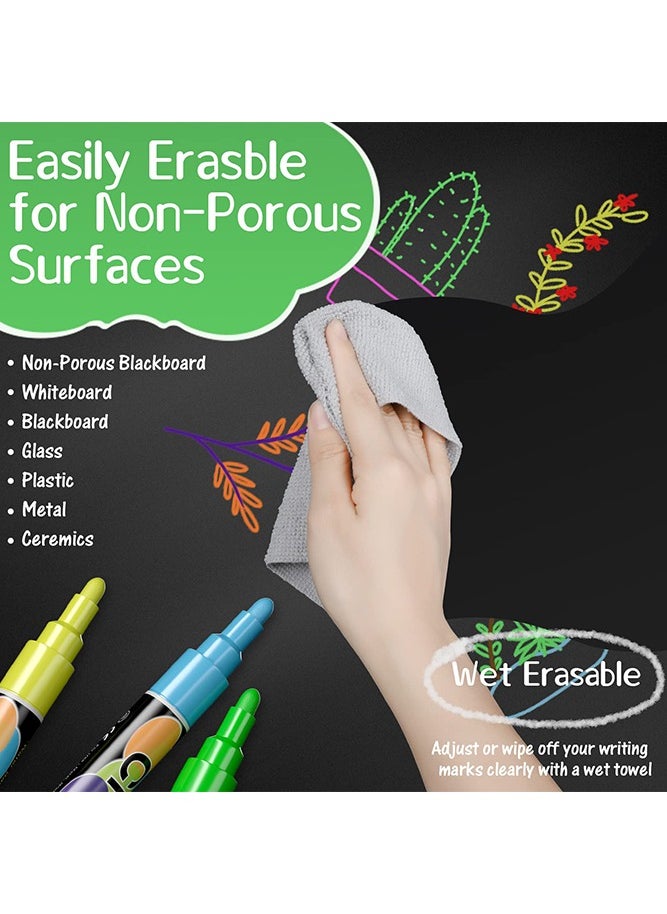 Generic 8 Pcs Liquid Erasable Chalk Markers Set, 8 Colors Highlighter Marker Pens for Flashing LED Lighted Board Blackboard Whiteboard Chalkboard Menu Message Board Glass Window  - Image 4