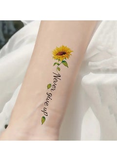 ORiTi 1 Sheet Of Sunflower Pattern Wrist Body Small Part Tattoo Sticker Can Last For 2-5 Days Waterproof And Realistic Tattoo Sticker For Both Men And Women  - Image 2