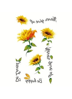 ORiTi 1 Sheet Of Sunflower Pattern Wrist Body Small Part Tattoo Sticker Can Last For 2-5 Days Waterproof And Realistic Tattoo Sticker For Both Men And Women  - Image 3
