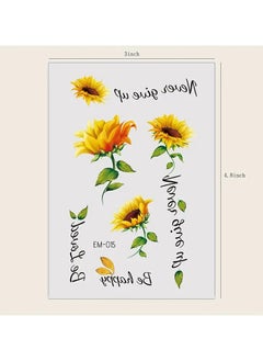 ORiTi 1 Sheet Of Sunflower Pattern Wrist Body Small Part Tattoo Sticker Can Last For 2-5 Days Waterproof And Realistic Tattoo Sticker For Both Men And Women  - Image 4