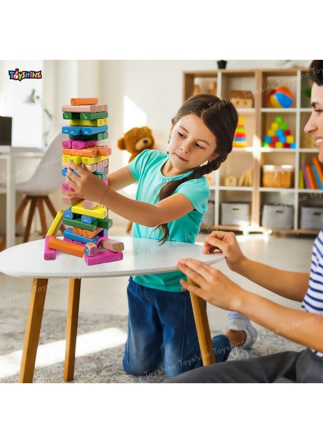 Toyshine Toyshine 54pcs Dino Theme Building Blocks Balancing Tower Montessori Learning Sorting Toys for Toddlers and Family- Multi  - Image 4
