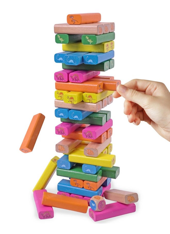 Toyshine Toyshine 54pcs Dino Theme Building Blocks Balancing Tower Montessori Learning Sorting Toys for Toddlers and Family- Multi  - Image 1