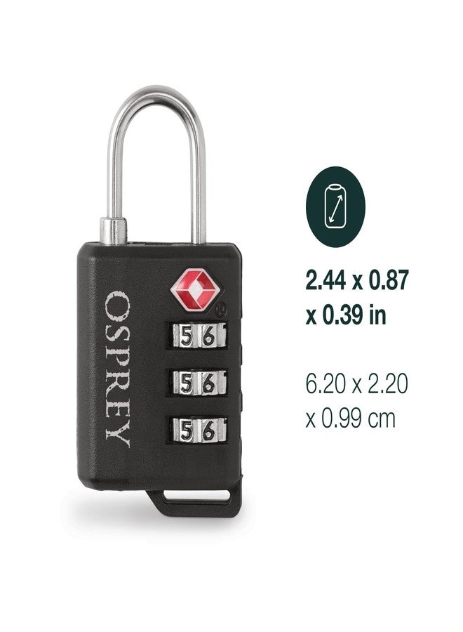 أوسبراي قفل أمتعة أوسبري معتمد من إدارة أمن النقل الأمريكية، أسود - Image 2