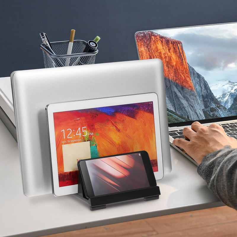 Vertical Laptop Stand Adjustable Holder Organizer for Desk Office Workspace - Image 5
