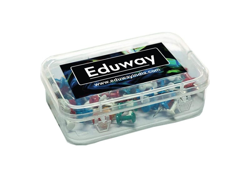 Eduway 50 - Piece Decorative Multicolor Push Pins, Board Pins,Thumb Pins, Tracks & Pins Gem Pins for Notice, Bulletin, & Display Boards etc. | Ideal for Office, Home, School & Kids - Image 1