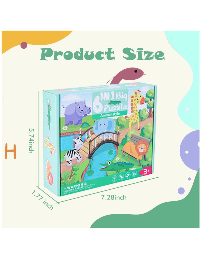 SYOSI Toddler Puzzle Animal Shape Wooden Block Montessori Jigsaw Puzzle with Board Level-Up Puzzles for Beginner Preschool Learning Toys for Kids Educational Games Kindergarten Gifts for Boys Girls  - Image 4
