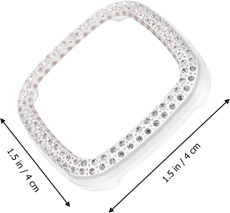 Hemobllo Smartwatch TPU Edged Protective Cover Anti-Scratch Bumper Case Diamond PC Frame Case for Women Men - Image 2