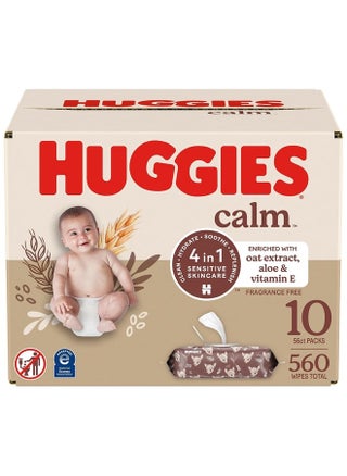 Huggies Calm Baby Diaper Wipes, Unscented, Hypoallergenic, 10 Push Button Packs (560 Wipes Total) - pzsku/Z586208816F9DBC3CB356Z/45/_/1715472767/b5bd6063-a5a3-4d8e-bf93-24b1c90900a8