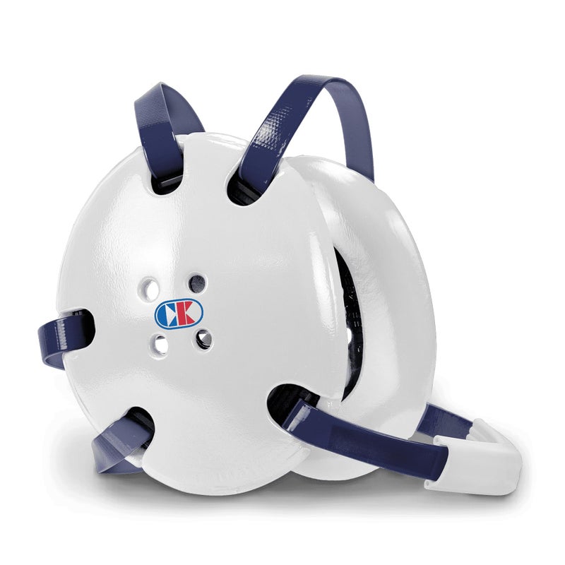 Cliff Keen Signature Wrestling Headgear (White/Navy Blue) - Image 4