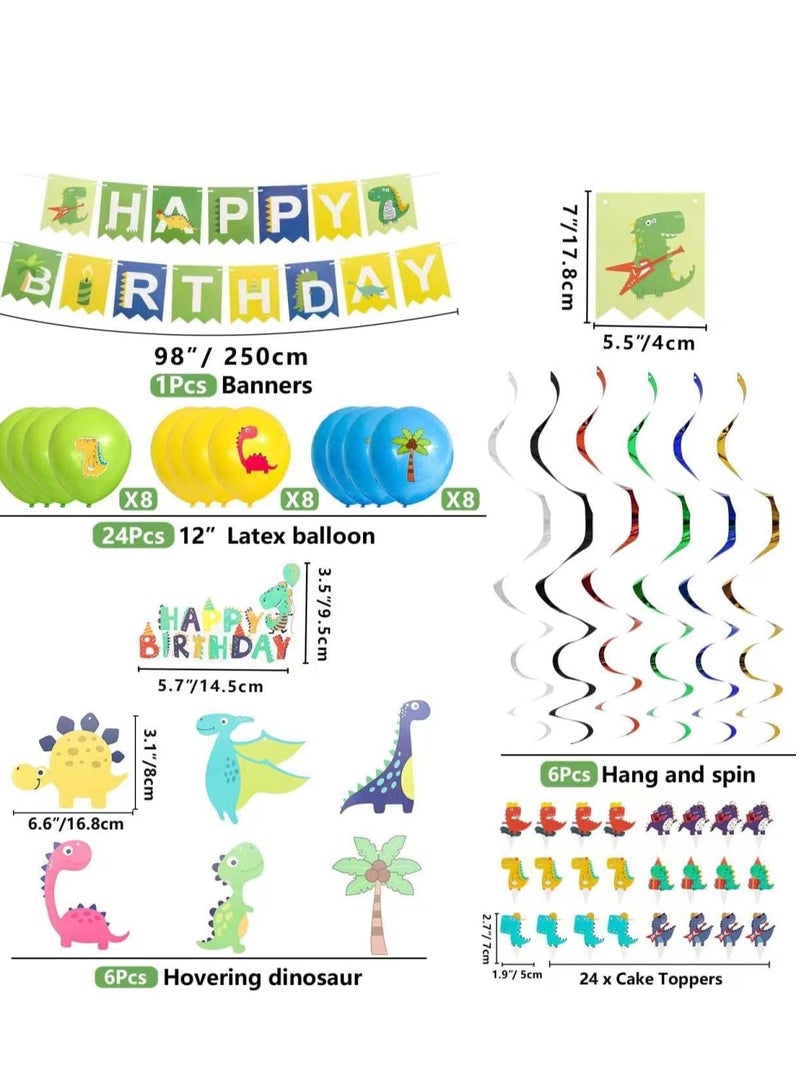 Dinosaur Birthday Party Supplies Set Dinosaur Themed Tableware Set Dino Happy Birthday Banners Dinosaur Plates Dinosaur Tablecloths Dino Cups Dino T-Rex Party Decoration Set Serves for 20 Guests